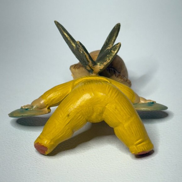 Depose Italy Seated Baby Angel with Cymbals Blue Eyes Yellow Outfit - Picture 3 of 6